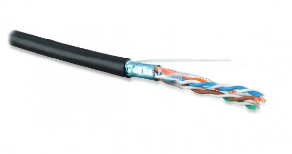 FUTP4R-C5E-S24-OUT-LSZH-BK-500 Кабель витая пара, экранированный F/UTP, общий экран фольга, категория 5e Фото