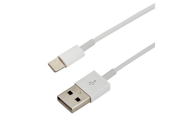 USB кабель для iPhone 5/6/7 моделей шнур спираль 1 м белый Фото