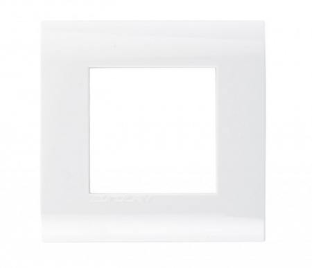 16M-00-02WT Рамка французский стандарт 2 модуля 45 × 22,5 мм, белый Фото