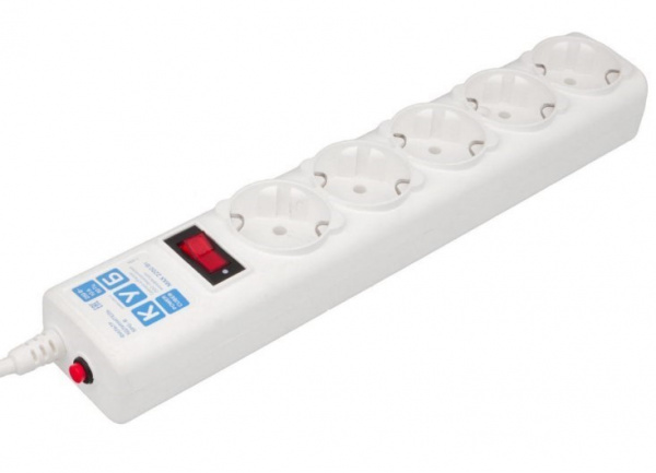 Фильтр-удл. PC 0,5м 5р, бел. 10А/2,2кВт Фото Фильтр-удл. PC 0,5м 5р, бел. 10А/2,2кВт Фото