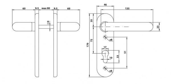 HP-7220-140-BL-PB Ручки на планке Tantos  Фото