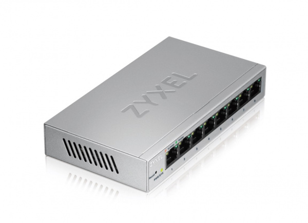 Smart коммутатор Zyxel GS1200-8, 8xGE, настольный, бесшумный, с поддержкой VLAN, IGMP, QoS и Link Ag Фото
