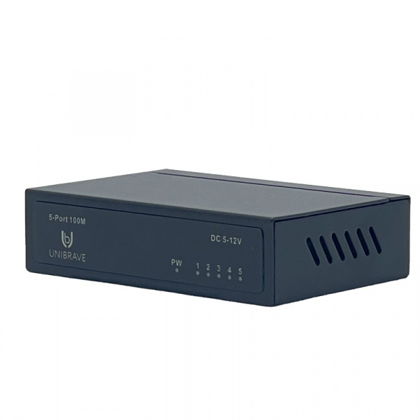 UB-SW-1005-12V Сетевой неуправляемый коммутатор Unibrave на 5 портов 100 Мбит/c, 12V Фото