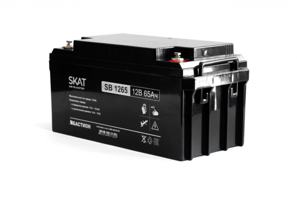 SKAT SB 1265 АКБ свинцово-кислотная тип AGM 12V 65Ач Iзар.19,5А, клеммы под болт М6 Фото