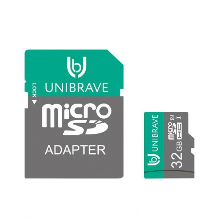 Карта памяти для видеонаблюдения 32GB MicroSD Unibrave Class 10 U3 + SD адаптер Фото