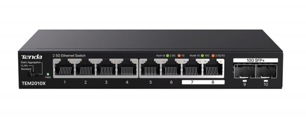 TEM2010X 10 портовый коммутатор 2,5G с 8 портами Ethernet и 2 портами SFP+ Фото
