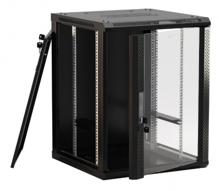 Hyperline TWB-FC-1266-GP-RAL9004 Шкаф настенный 19-дюймовый (19