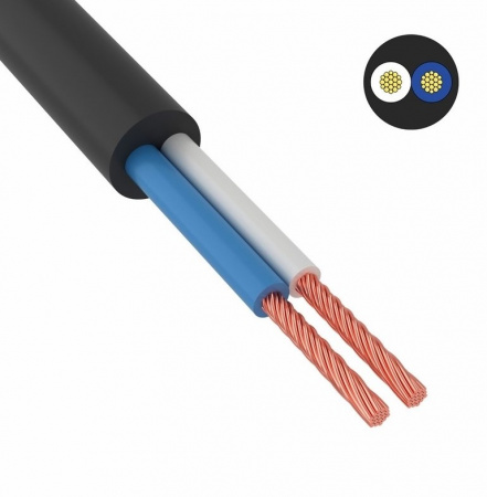 Провод соединительный ПВС 2х0,75 мм² 200 м черный ГОСТ 7399-97 Фото