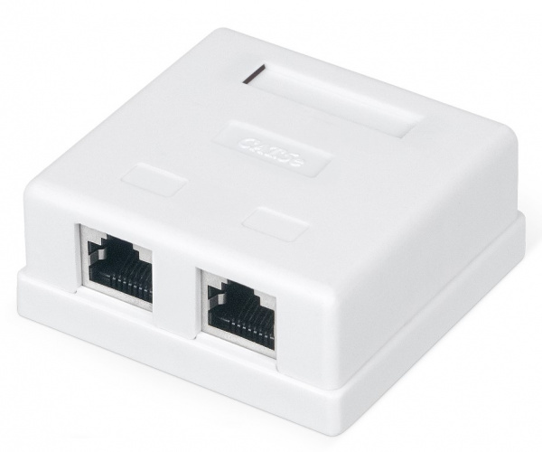 WR-WS-8P8C-C5E-SH-2 Розетка компьютерная RJ-45, категория 5e, экранированная, двойная, внешняя Фото WR-WS-8P8C-C5E-SH-2 Розетка компьютерная RJ-45, категория 5e, экранированная, двойная, внешняя Фото