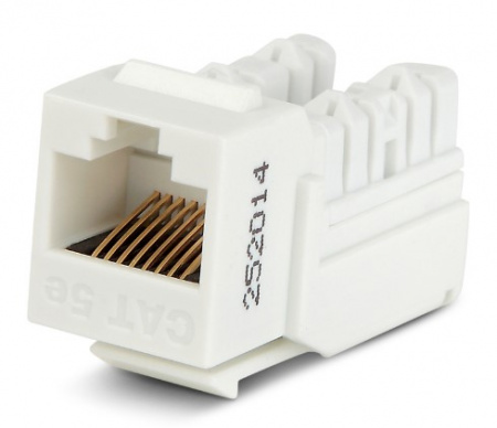 Hyperline KJNE-8P8C-C5e-90-WH Вставка Keystone Jack RJ-45(8P8C), категория 5e, 110 IDC, заделка с помощью NE-TOOL, белая Фото