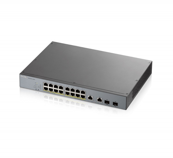 L2 коммутатор PoE+ для IP-видеокамер Zyxel GS1350-18HP, 16xGE PoE+, 2xCombo (SFP/RJ-45), бюджет PoE  Фото