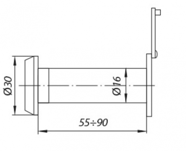 Tantos DV-0116-55-90-P-CP-WB Глазок дверной Фото Tantos DV-0116-55-90-P-CP-WB Глазок дверной Фото