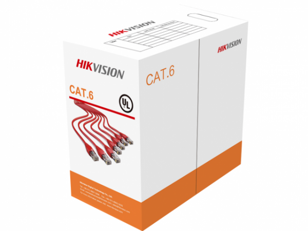 Кабель Hikvision UTP DS-1LN6-UU, CAT6, 24AWG, бухта 305м для внутренней прокладки Фото