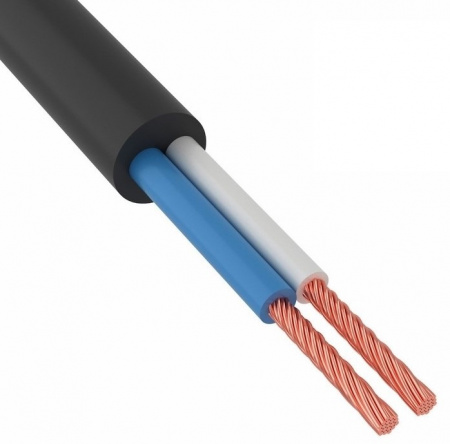 Провод соединительный ПВС 2х0,75 мм² 200 м черный ГОСТ 7399-97 Фото