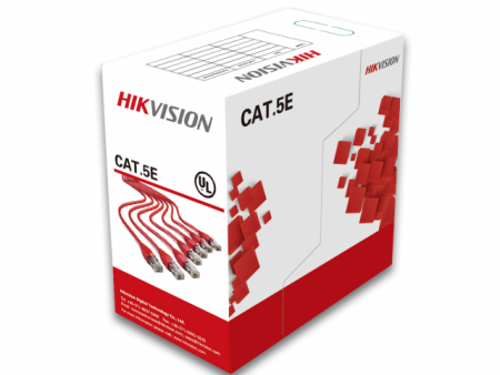 Кабель Hikvision UTP DS-1LN5E-S, CAT5e, 24AWG бухта 305м для внутренней прокладки Фото