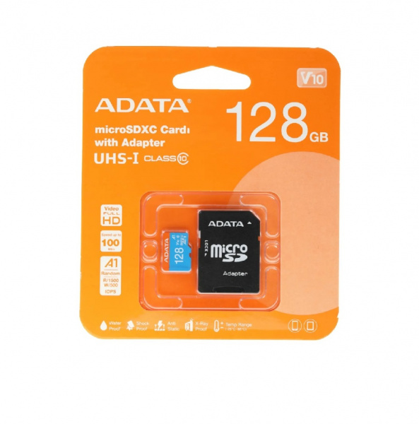 Карта памяти 128GB MicroSDXC UHS-I U1 A-Data Premier Pro 100 МБ/с, Class 10 Фото