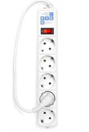 Фильтр-удл. PC 0,5м 5р, бел. 10А/2,2кВт Фото Фильтр-удл. PC 0,5м 5р, бел. 10А/2,2кВт Фото