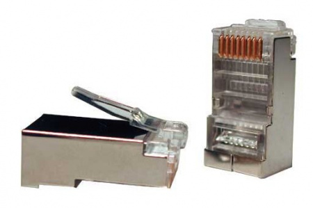 Hyperline PLUG-8P8C-U-C5-SH-100 Разъем RJ-45(8P8C) под витую пару, категория 5e  Фото