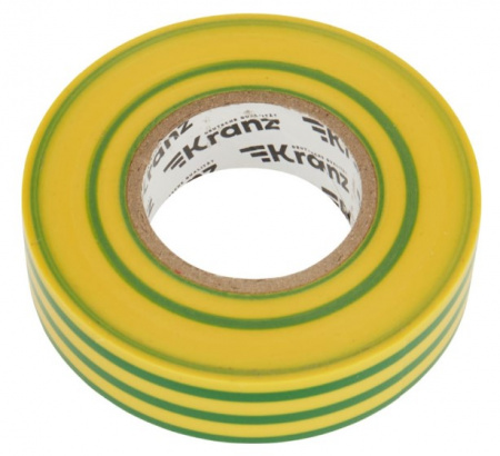 Изолента ПВХ KRANZ профессиональная, 0.18х19 мм, 20 м, желто-зеленая (10 шт./уп.) Фото