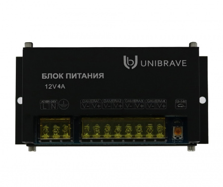 Блок питания Unibrave UB-БП-12V4А-4CH, металл Фото