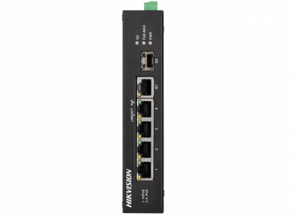 DS-3T0306HP-E/HS Неуправляемый коммутатор, 3 RJ45 100M PoE с грозозащитой 6кВ Фото