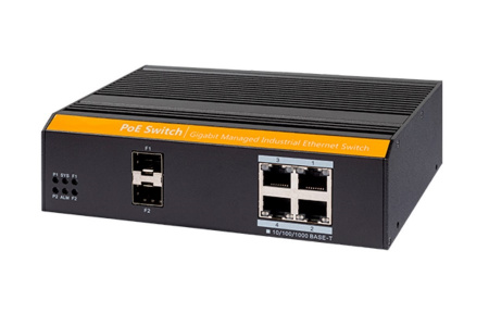 AT-NS-4GP-2GS/I-120 (F) 4 портовый промышленный РoЕ коммутатор Фото