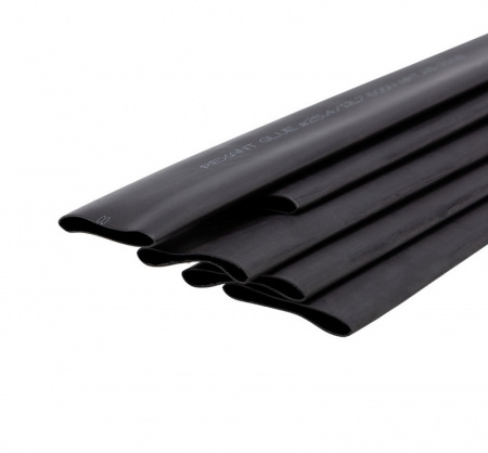 Термоусаживаемая трубка двухстенная клеевая 25,4/12,7 мм черная REXANT (1 уп. 5 шт.) Фото