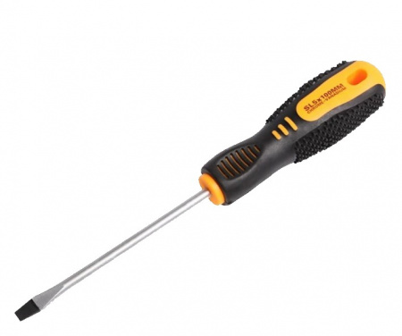 Отвертка шлицевая SL 5х100 мм, двухкомпонентная рукоятка REXANT Фото