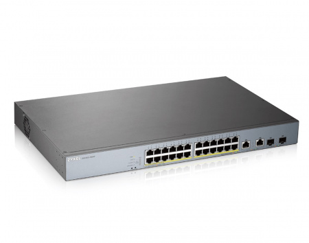 L2 коммутатор PoE+ для IP-видеокамер Zyxel GS1350-26HP, 24xGE PoE+, 2xCombo (SFP/RJ-45), бюджет PoE  Фото