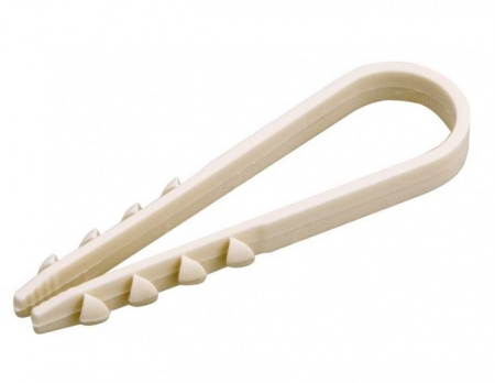 Дюбель-хомут нейлоновый REXANT 11-18 мм, белый, упаковка 100 шт. Фото