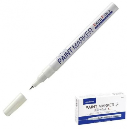 Маркер-краска MunHwa «Extra Fine Paint Marker» 1 мм, белая, нитрооснова Фото
