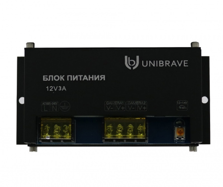 Блок питания Unibrave UB-БП-12V3А-2CH, металл Фото
