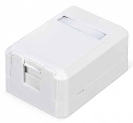 WR-MB-1 Корпус настенной розетки для установки 1-ой вставки типа Keystone Jack, цвет белый Фото WR-MB-1 Корпус настенной розетки для установки 1-ой вставки типа Keystone Jack, цвет белый Фото