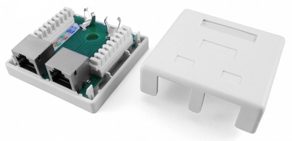 SB1-2-8P8C-C5e-SH-WH Розетка RJ-45 Hyperline  Фото SB1-2-8P8C-C5e-SH-WH Розетка RJ-45 Hyperline  Фото