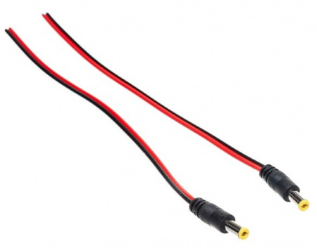 Разъем питания штекер 2.1х5.5x10 мм с проводом 20 см REXANT Фото