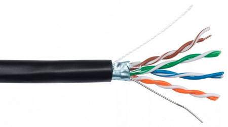Кабель «витая пара» Андижанкабель FTP Outdoor CAT5e 4PR 24AWG Cu  4x2x0,52 (LAN) 305м с тросом Фото