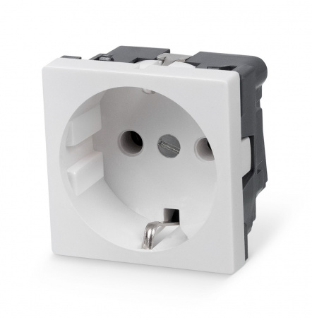 Cabeus ME45-WH Розетка электрическая Mosaic 45x45, нем. ст., 2K+3, 16A, белая (в сборе) Фото
