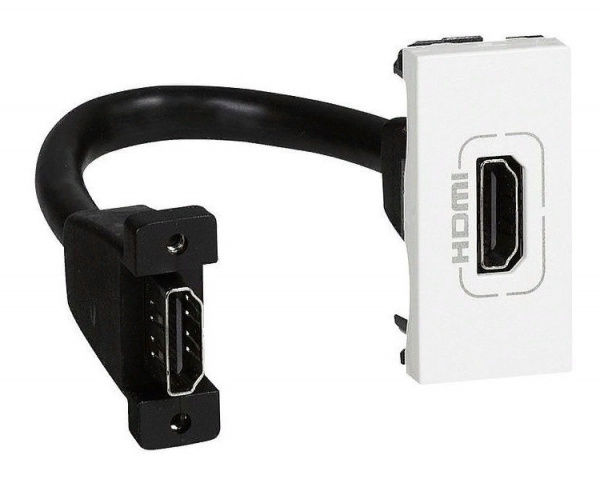 LEGRAND 078778 Розетка HDMI, 1М, оборудована шнуром, белая, Mosaic Фото LEGRAND 078778 Розетка HDMI, 1М, оборудована шнуром, белая, Mosaic Фото