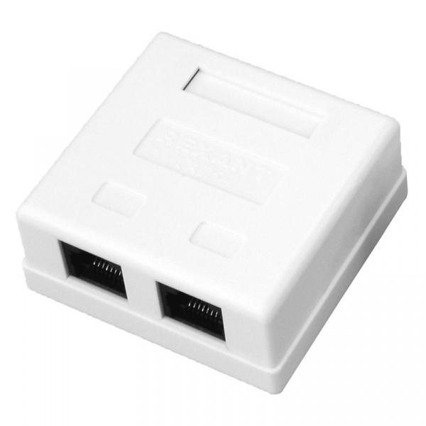 Розетка компьютерная 2-порт RJ-45 (8P8C), cat 5e, внешняя  REXANT Фото Розетка компьютерная 2-порт RJ-45 (8P8C), cat 5e, внешняя  REXANT Фото